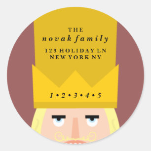 Sticker Rond Adresse Nutcracker Holiday