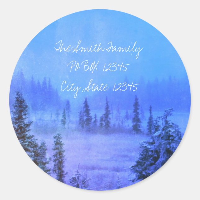 Sticker Rond Adresse Tundra Trees (Devant)