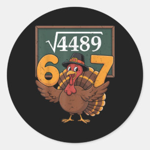 Sticker Rond Adulte 67 Racine carrée 4489 Turquie Professeur de