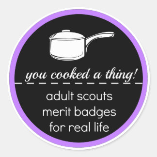 Sticker Rond Adulte Scouts Mérite Badge : Vous Avez Cuit Une Ch