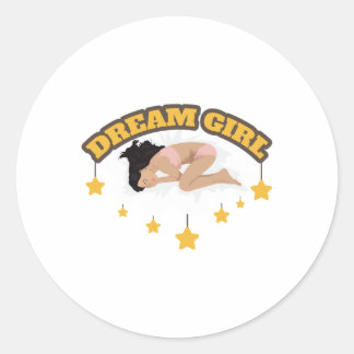 Sticker Rond Aéronef Nose Art Dream Girl Idée cadeau