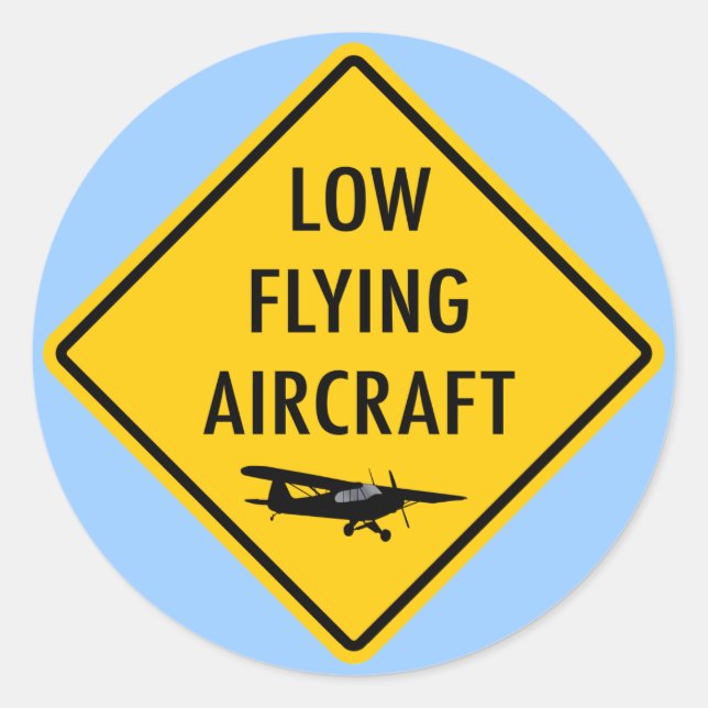 Sticker Rond Aéronefs à basse altitude - Signal de circulation (Devant)