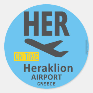 Sticker Rond Aéroport d'HÉRAKLION ELLE