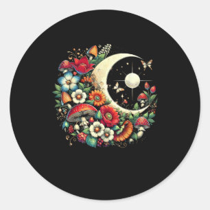 Sticker Rond Aesthetic Goblincore Cottagecore Champignon Drôle