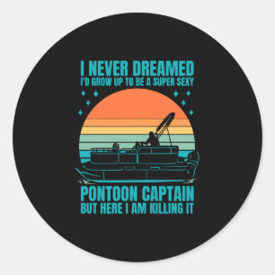 Sticker Rond Affaires de bottes pour hommes capitaine drôle bat