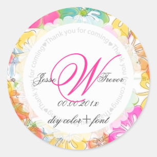 Sticker Rond Affect de ketmie/aquarelle de PixDezines