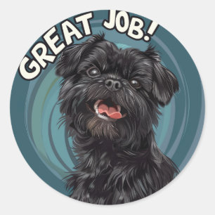Sticker Rond Affenpinscher Grande récompense d'enseignant d'emp
