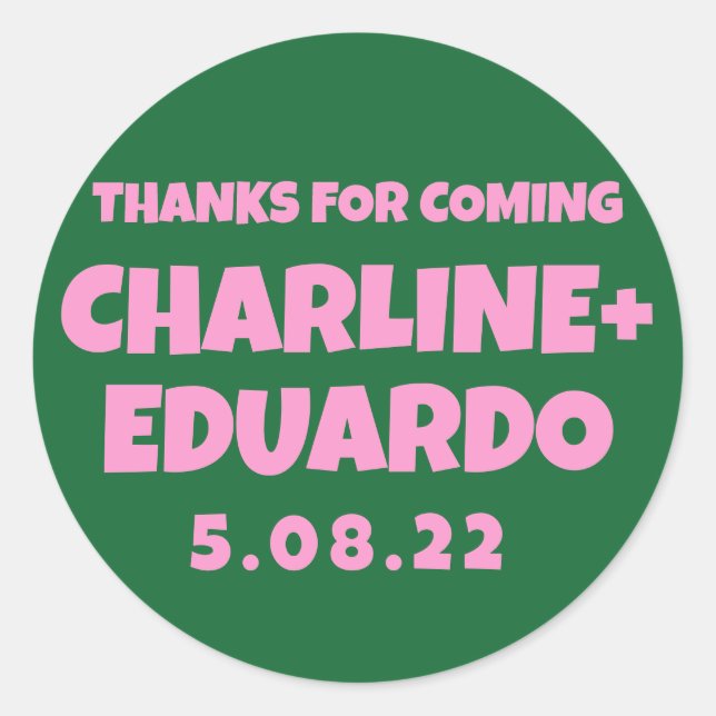 Sticker Rond Affiche de bienvenue Mariage rétro d'écriture manu (Devant)