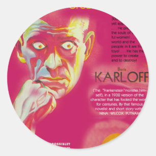 Sticker Rond Affiche de film de Cagliostro (Boris Karloff)