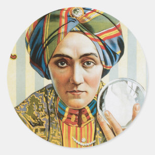 Sticker Rond Affiche Magique Vintage, Alexander, l'Homme Qui Sa