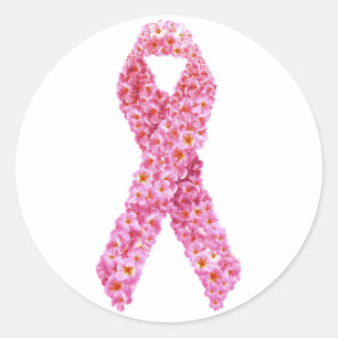 Sticker Rond Afficher le support Sensibilisation au cancer du s