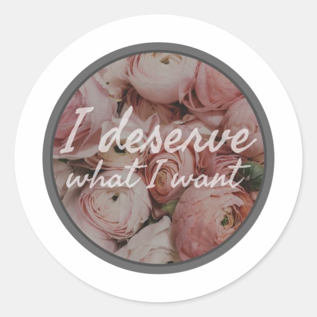 Sticker Rond affirmations inspirantes quotidiennes pour le trav (Devant)