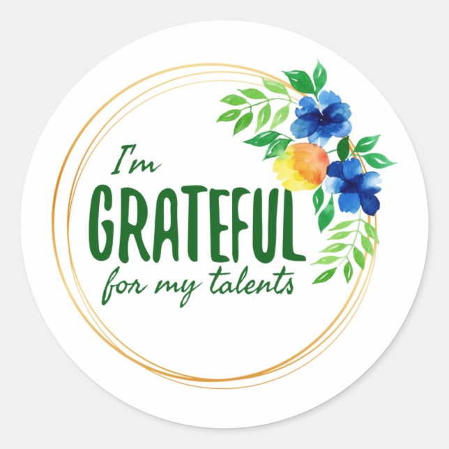 Sticker Rond affirmations positives pour le travail (Devant)