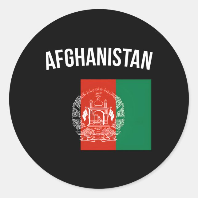 Sticker Rond Afghanistan Drapeau Afghanistan (Devant)