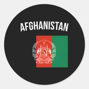 Sticker Rond Afghanistan Drapeau Afghanistan