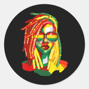 Sticker Rond African American Women Art Black History Junetent