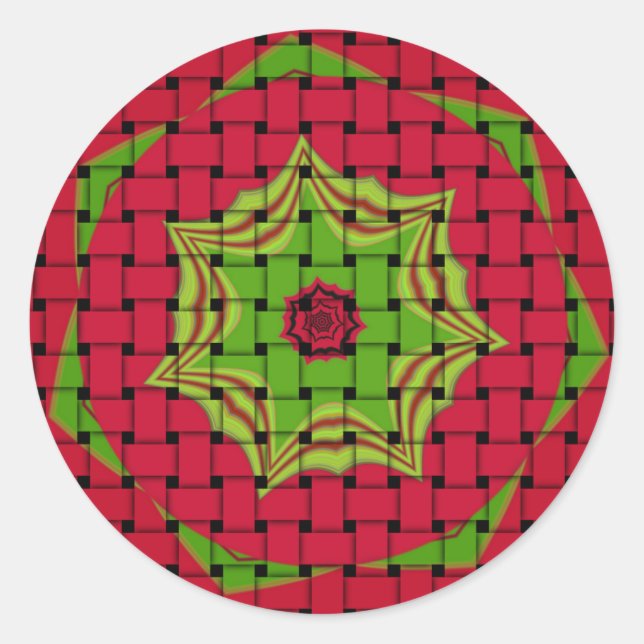 Sticker Rond African Lovely Design rouge tissé (Devant)