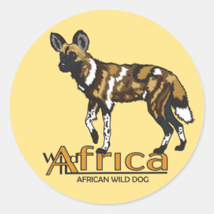 Sticker Rond African wild dog Wild Africa