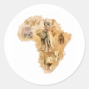 Sticker Rond Afrique