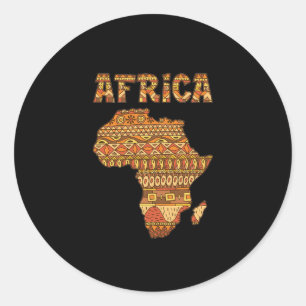 Sticker Rond Afrique Carte Afrique Giftvintage Noir-Amérique Af