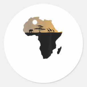 Sticker Rond Afrique Continent Safari