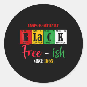 Sticker Rond Afrique Noir Unapologetiquement Libre depuis 1865