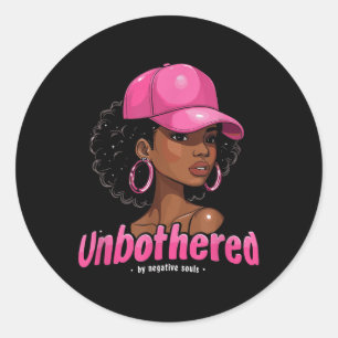 Sticker Rond Afro-Américaine Reine Sy Black Woman Unbola