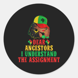 Sticker Rond Afro Black Women Melanin Queen JunetDix Chère Anc