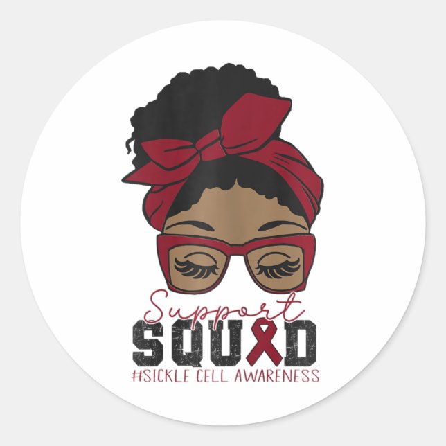 Sticker Rond Afro Messy Bun Sickle Mois de sensibilisation aux  (Devant)