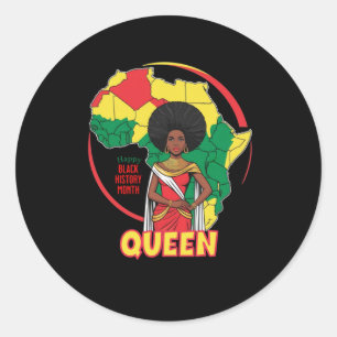 Sticker Rond Afro Queen