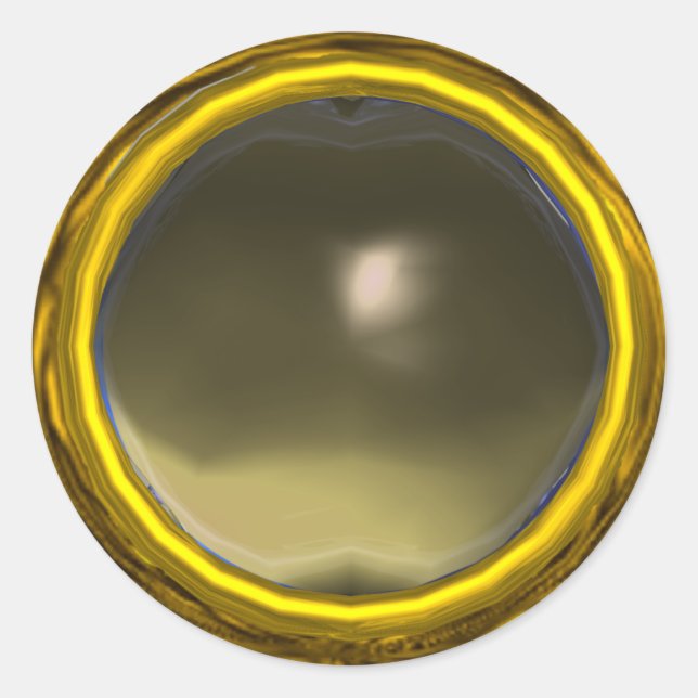 Sticker Rond AGATE MAGIQUE, gris jaune vif (Devant)