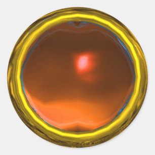 Sticker Rond AGATE MAGIQUE, orange jaune vif