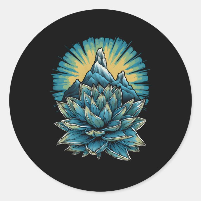 Sticker Rond Agave Titanota Royal Agave Chalk Agave Succulent P (Devant)
