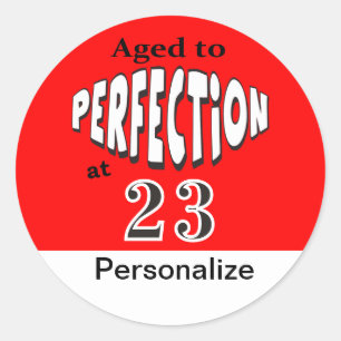 Sticker Rond Âge à la perfection à 00   00e anniversaire