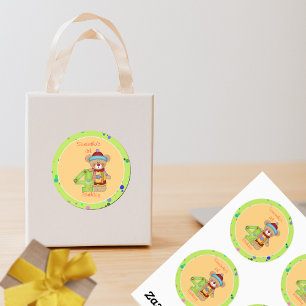 Sticker Rond Âge de l'ours d'anniversaire mignon 4