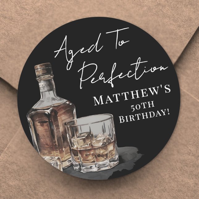 Sticker Rond Aged To Perfection Birthday (Aged To Perfection Birthday Classic Round Sticker )