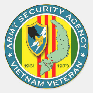 Sticker Rond Agence de sécurité d'armée - vétéran du Vietnam
