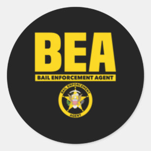 Sticker Rond Agent de mise en oeuvre de la caution Fugitive Bou