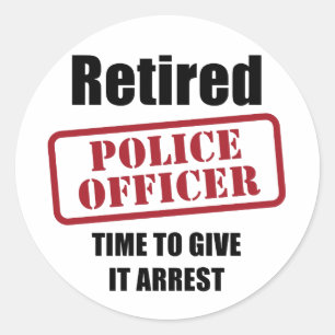 Sticker Rond Agent de police à la retraite