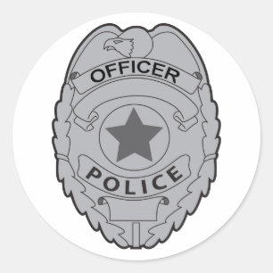 STICKER ROND AGENT DE POLICE BADGE