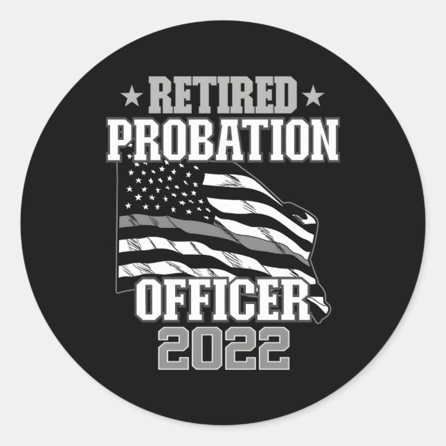 Sticker Rond Agent de probation à la retraite 2022 Retiret Py R (Devant)