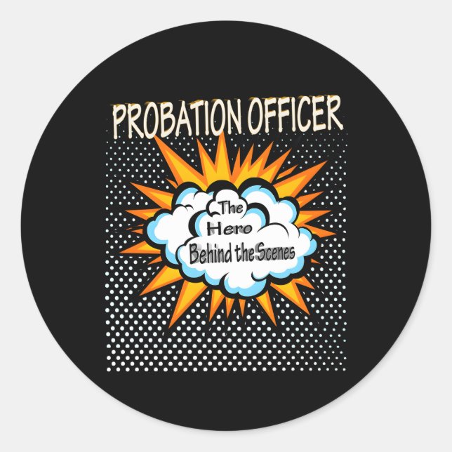 Sticker Rond Agent de probation Hero Job (Devant)