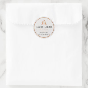 Sticker Rond Agent immobilier minimaliste moderne Luxe en c