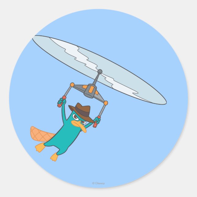 Sticker Rond Agent P Flying (Devant)