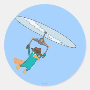 Sticker Rond Agent P Flying