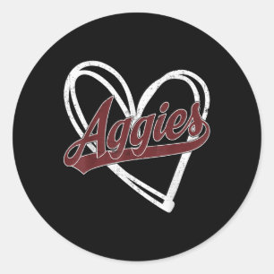 Sticker Rond Aggies personnalisées rétrogrades Hommes Femmes En
