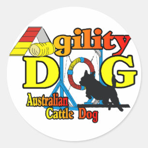 Sticker Rond Agilité du chien de bétail australien