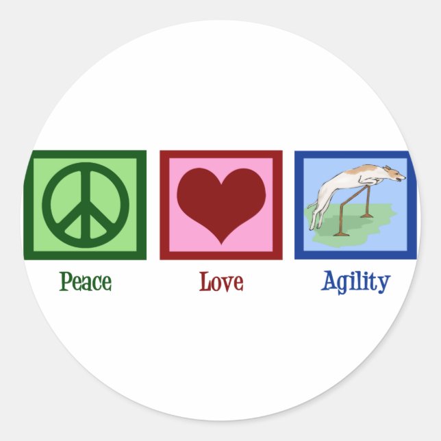 Sticker Rond Agilité du chien mignon (Devant)