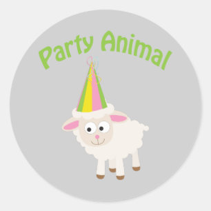 Sticker Rond Agneau animal du parti