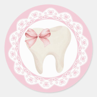 Sticker Rond Agra Hadig - Première dent Arc rose